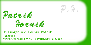 patrik hornik business card